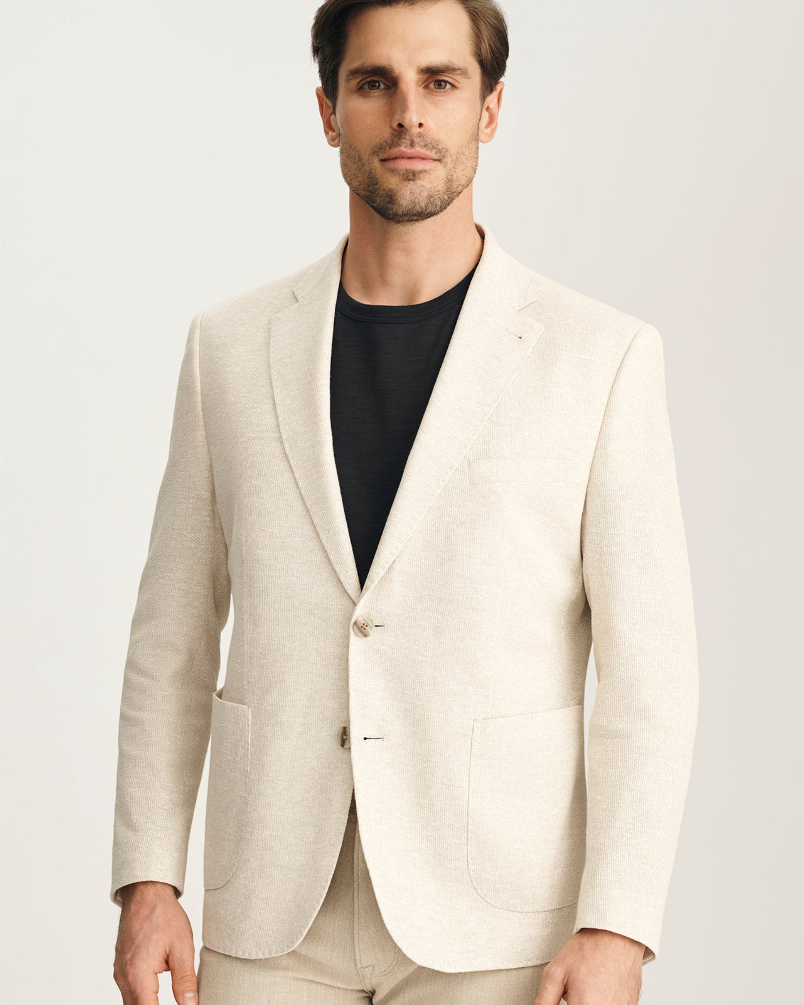 34 Heritage - Matteo Summer Blazer In Beige