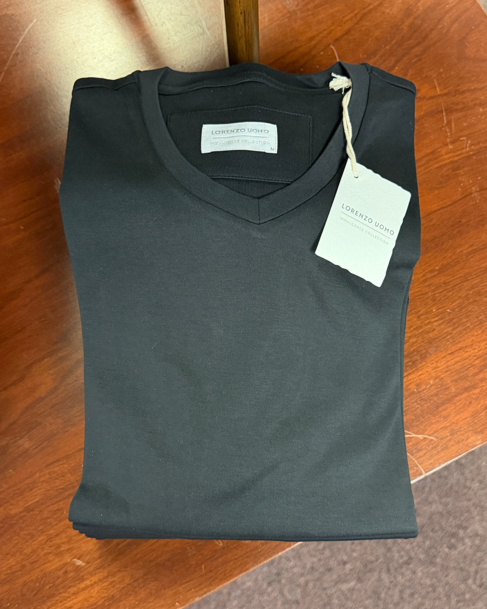Lorenzo Uomo - V-Neck T Shirt - Black