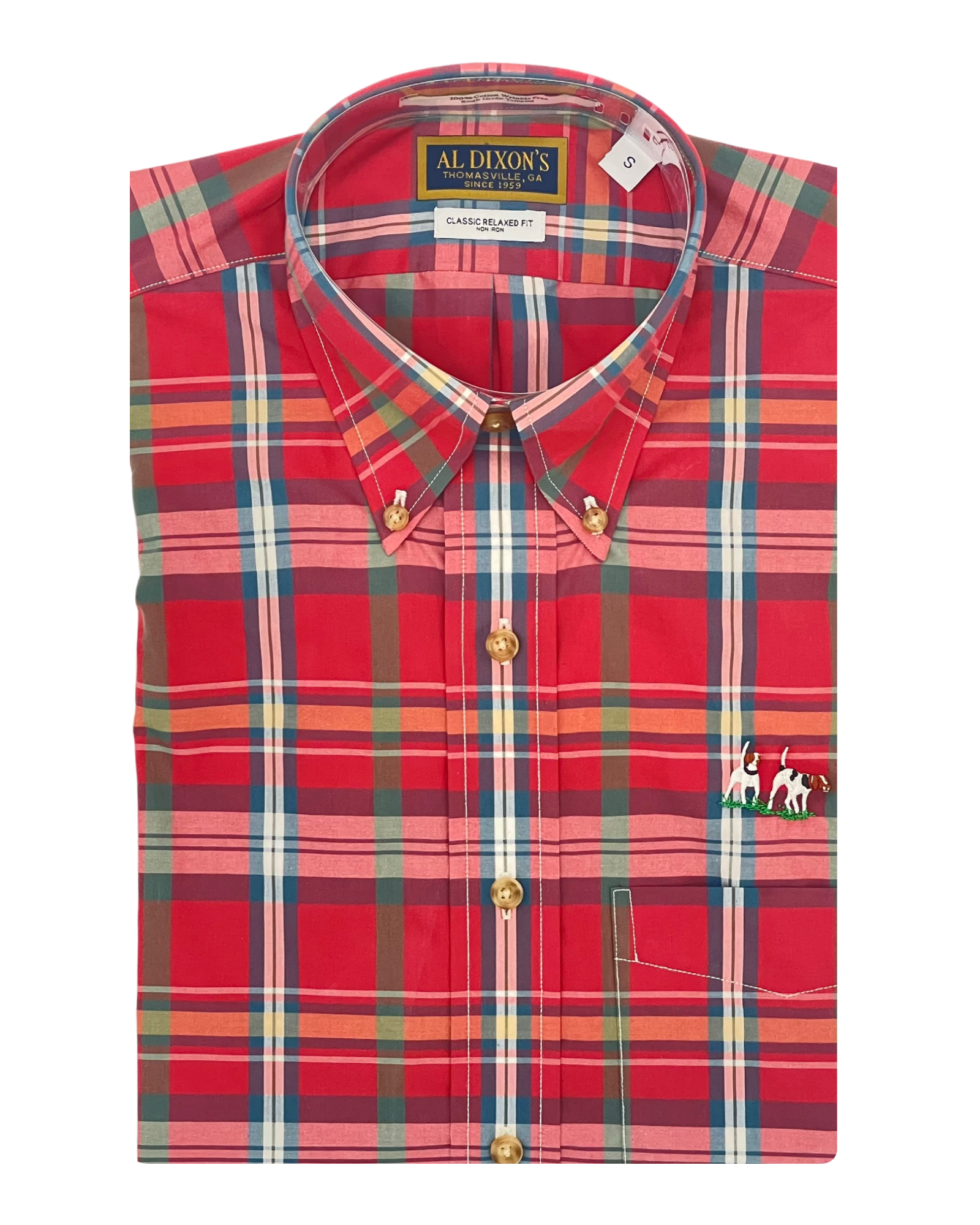 Private Label Sport Shirts - Red/Blue Plaid
