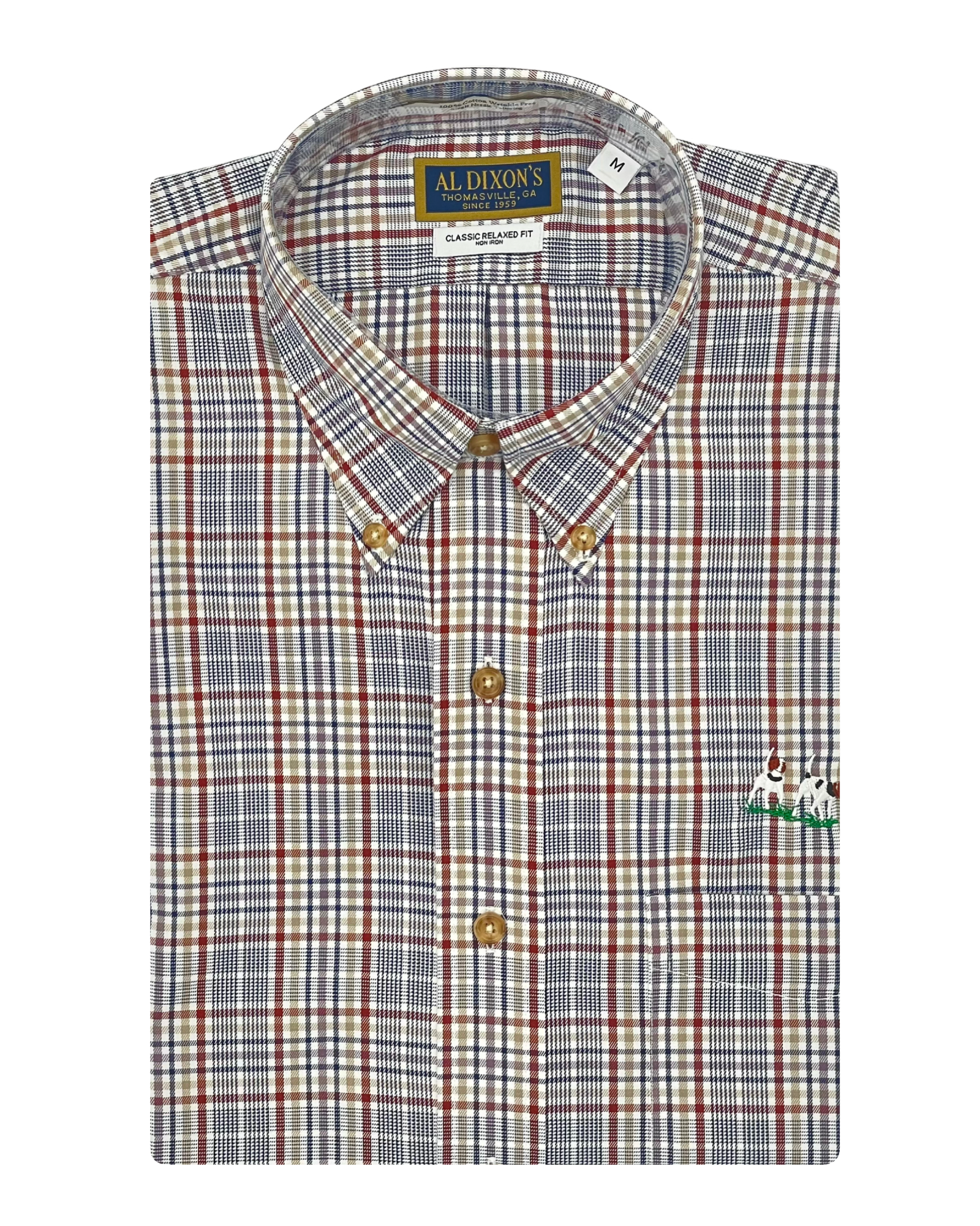 Private Label Sport Shirt - Red/Tan Khaki