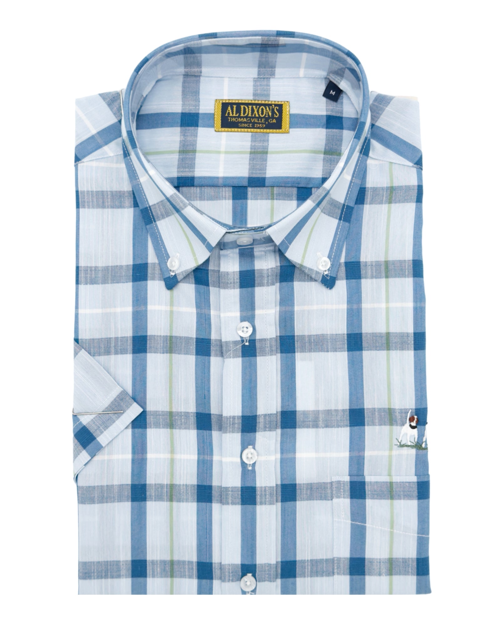 Sport Shirts- SS-Al Dixon - Blue & Green Plaid