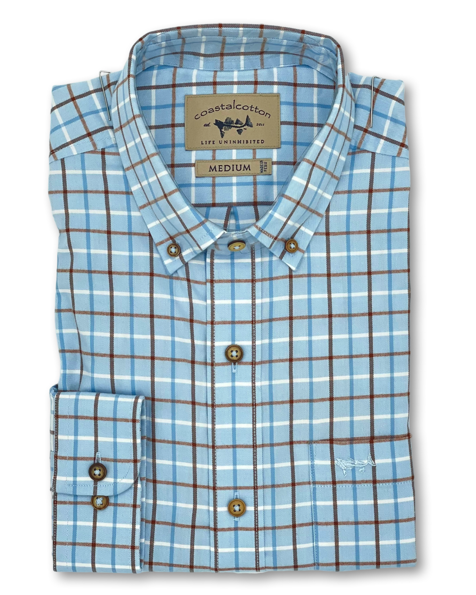 Coastal Cotton Sport Shirt - Bay Blue Twill