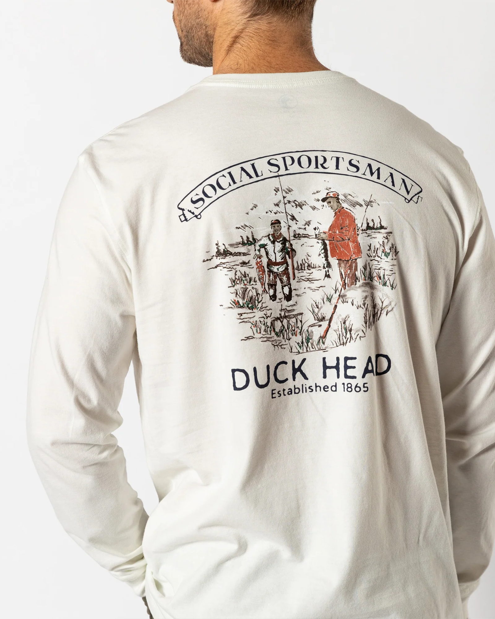 Duck Head Fisherman's Folklore Long Sleeve T-Shirt - Soft White