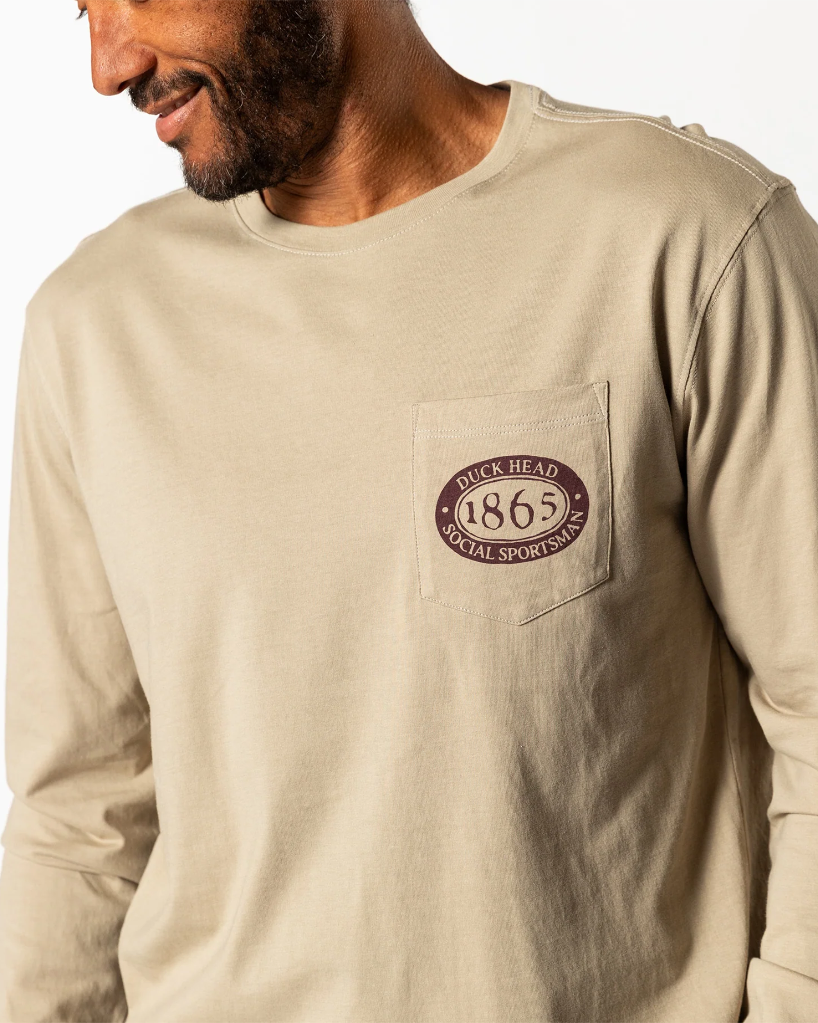 Duck Head Fisherman's Folklore Long Sleeve T-Shirt - Khaki