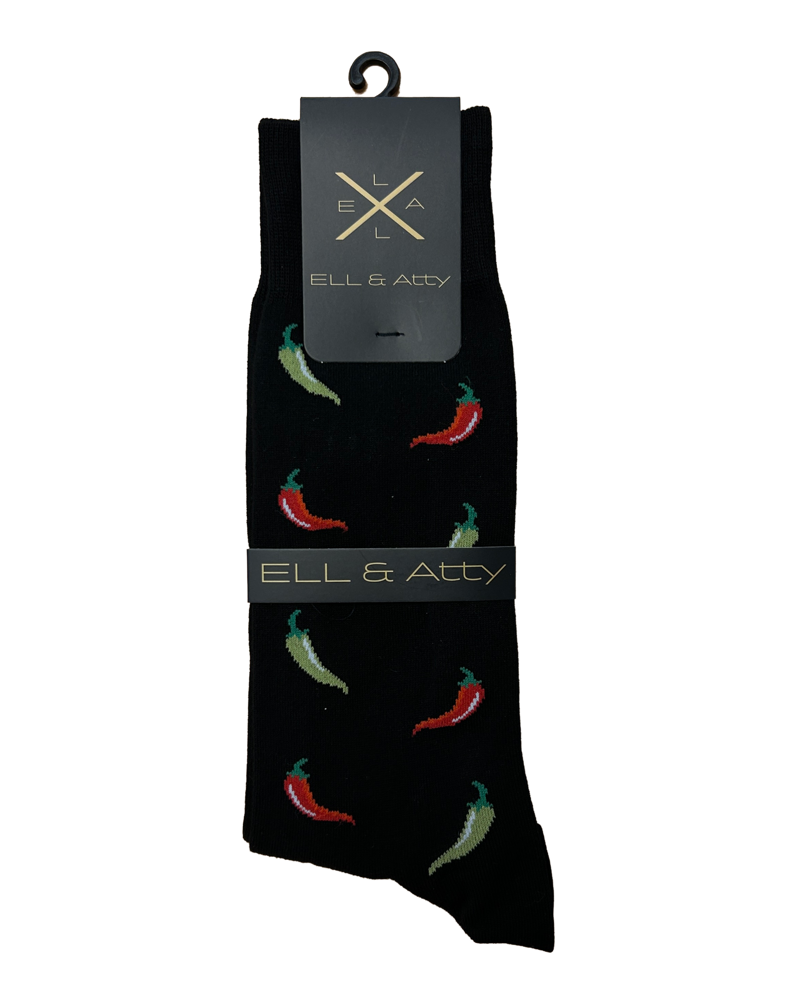 Ell & Atty Socks- Peppers- Black