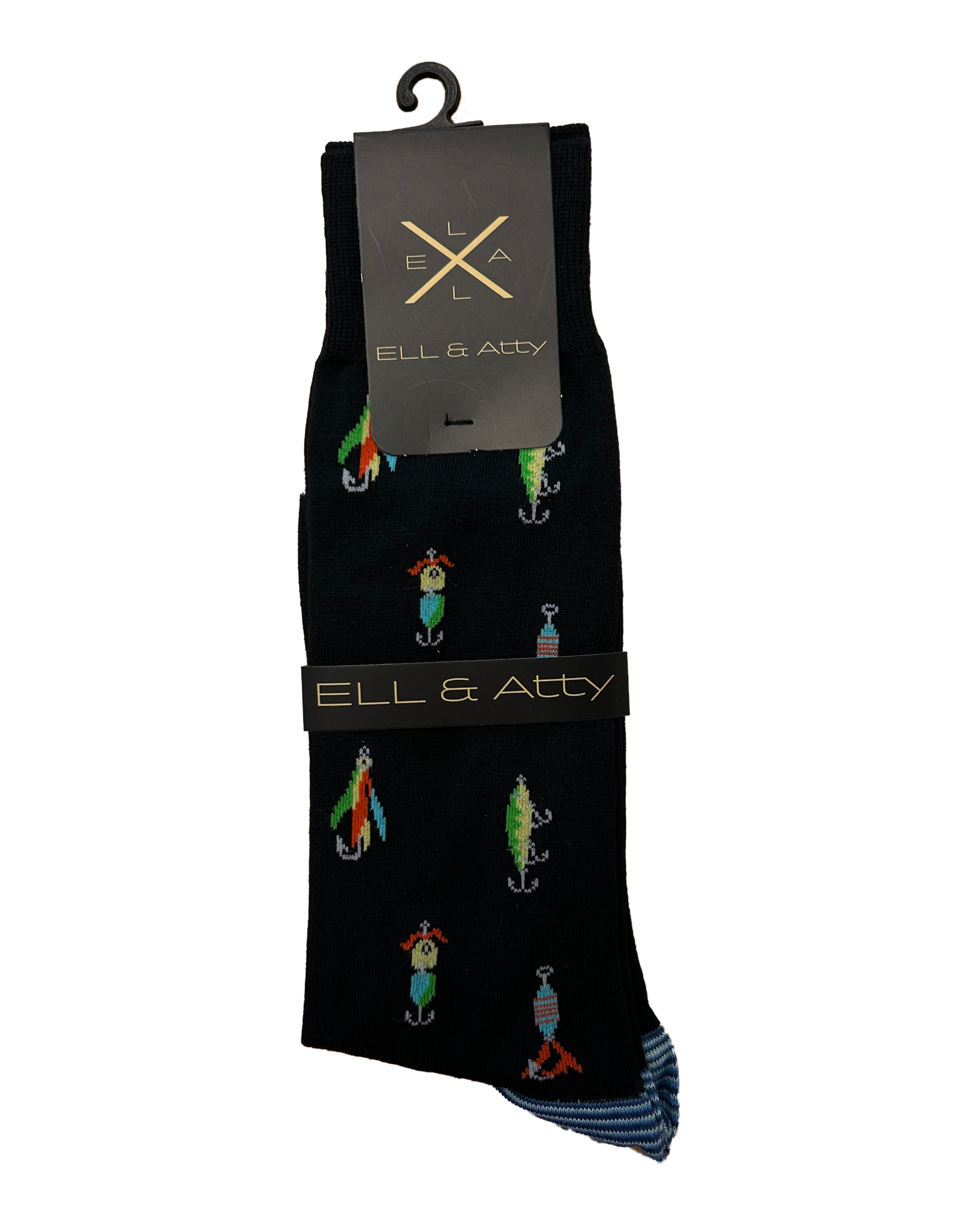 Ell & Atty Socks- Lures- Navy
