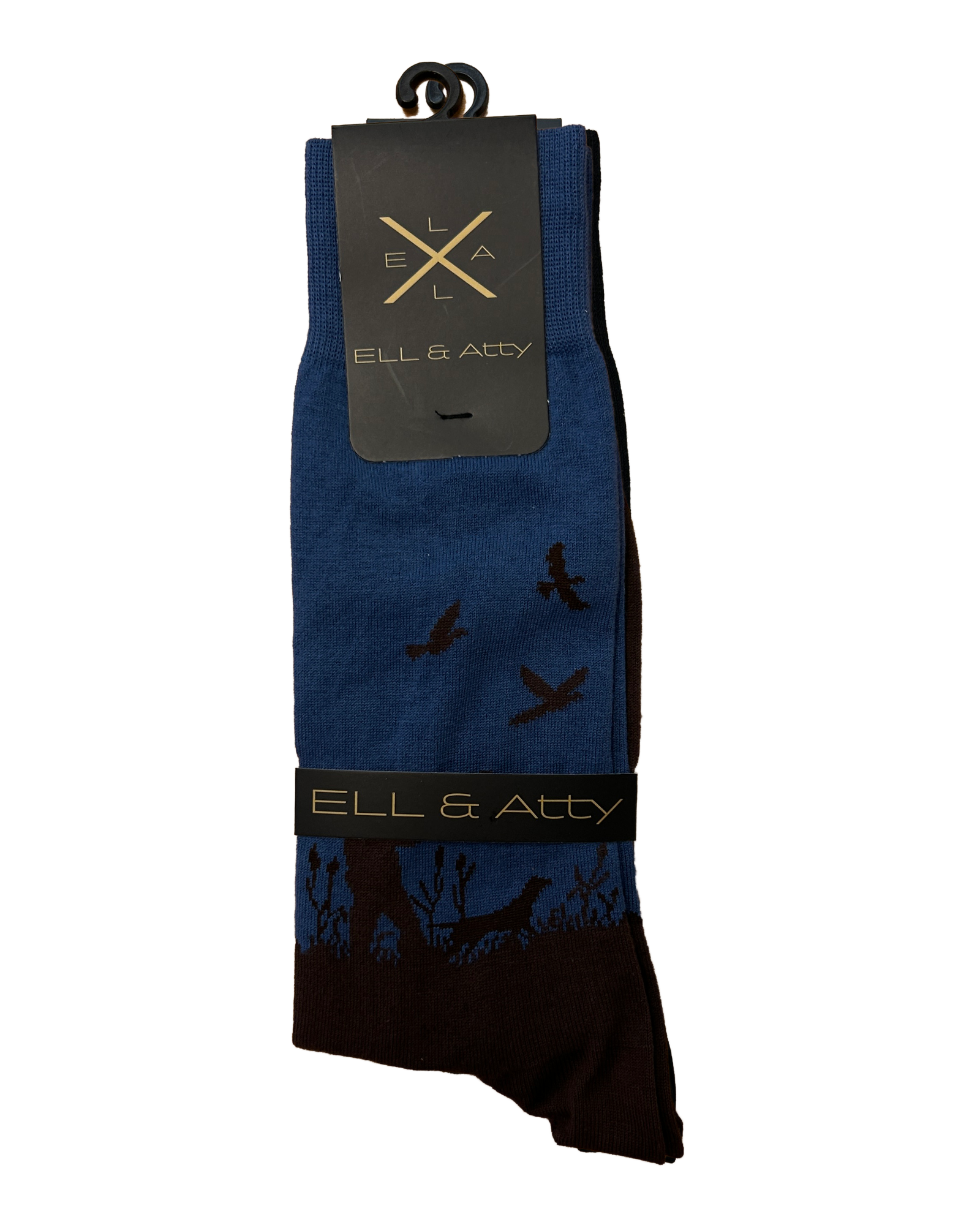 Ell & Atty Socks- Quail Hunting - Blue/Brown