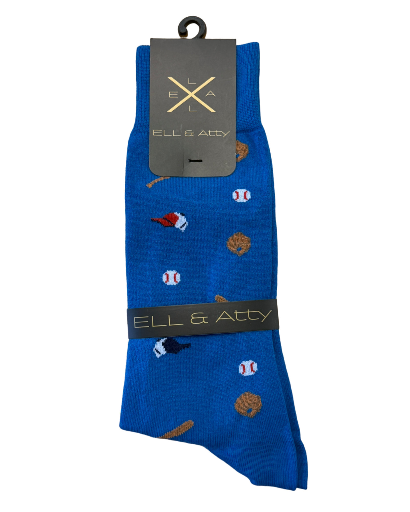 Ell & Atty Socks - Tossed Baseball Motifs