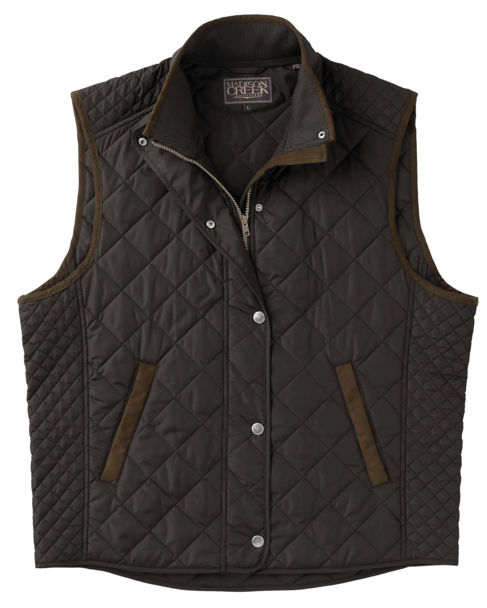 Greenville Diamond Quilted Nylon Vest - Black