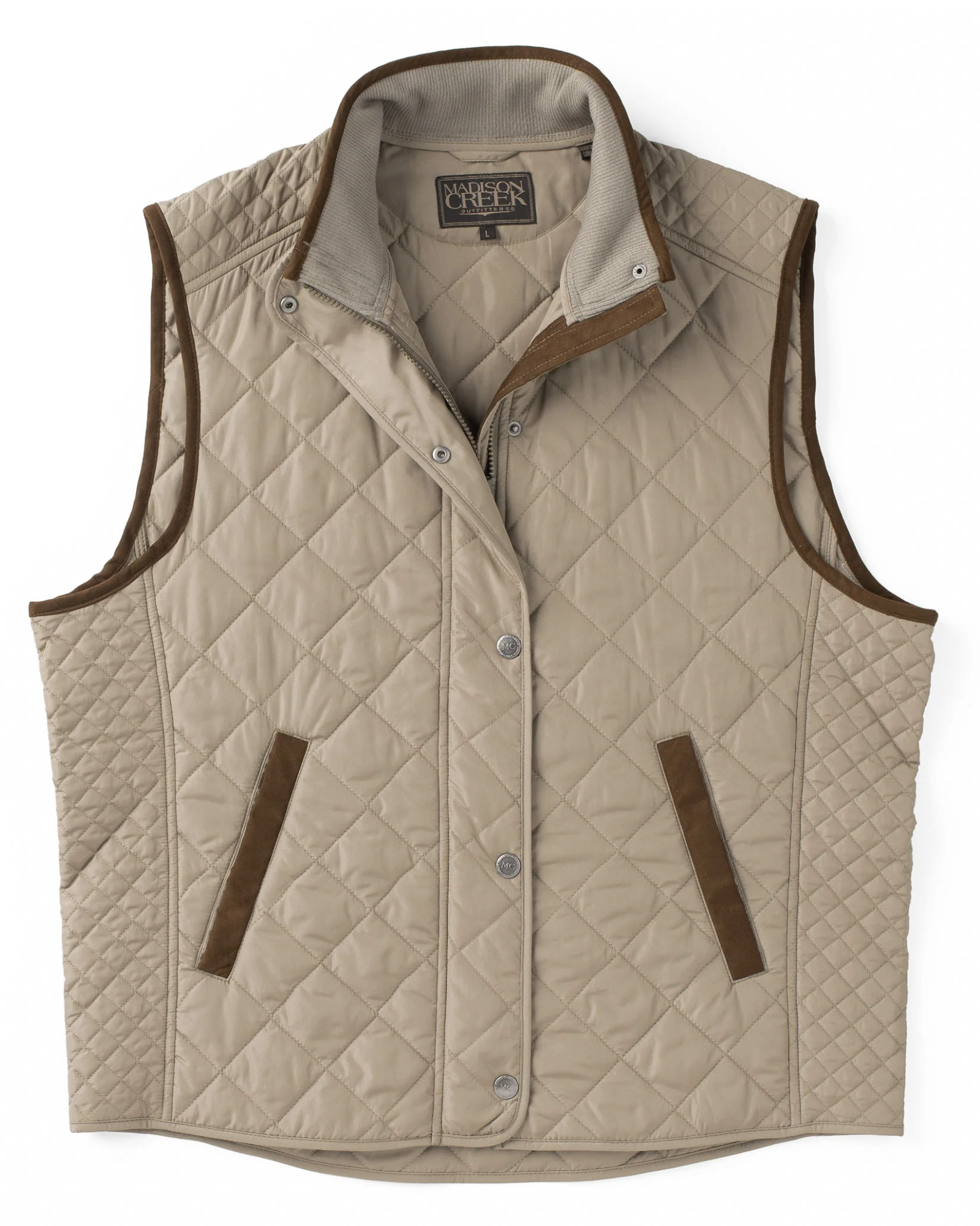 Greenville Diamond Quilted Nylon Vest - Dark Khaki