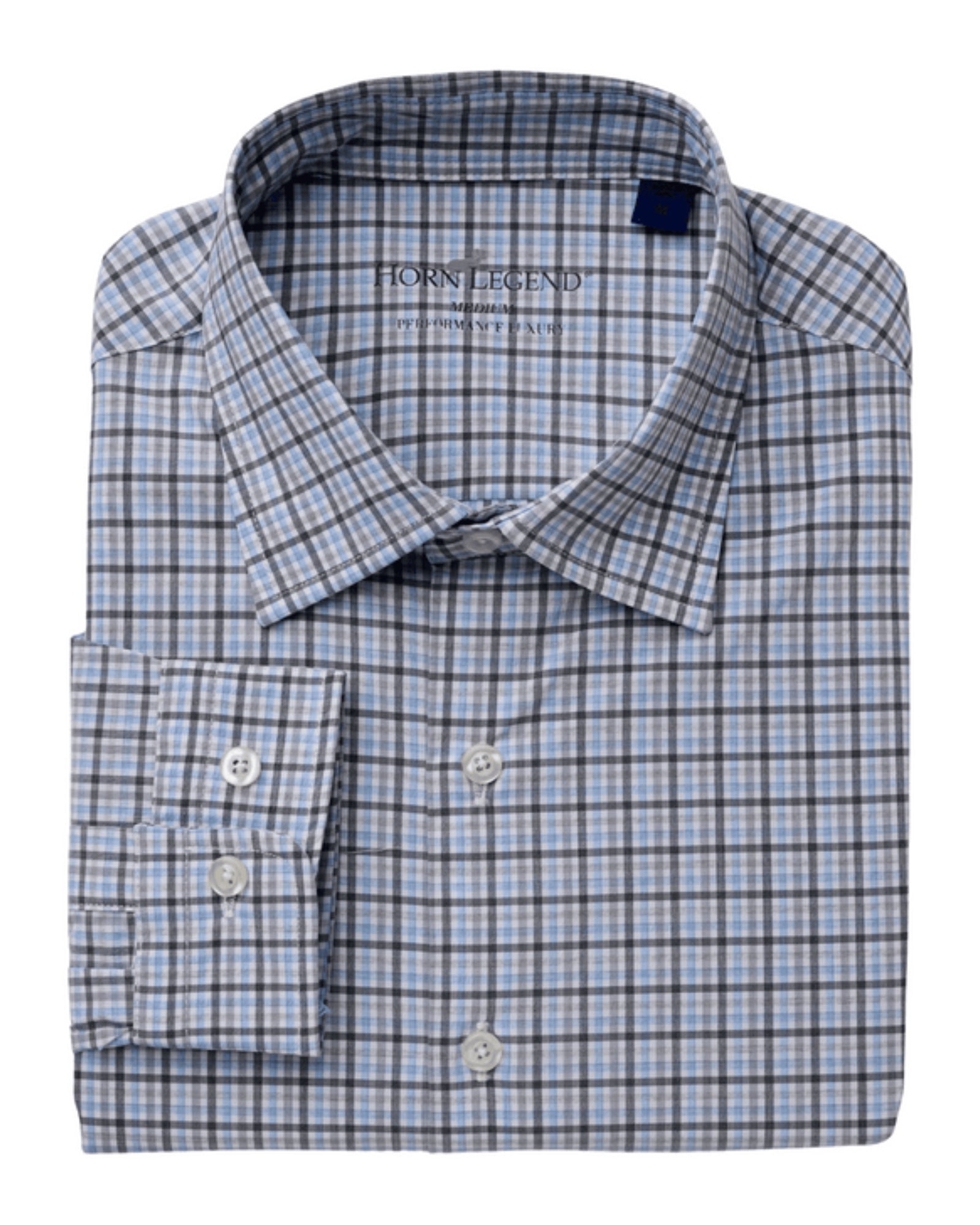 Horn Legend- Hidden Button-Down Sport Shirt- Grey/Serenity/Charcoal