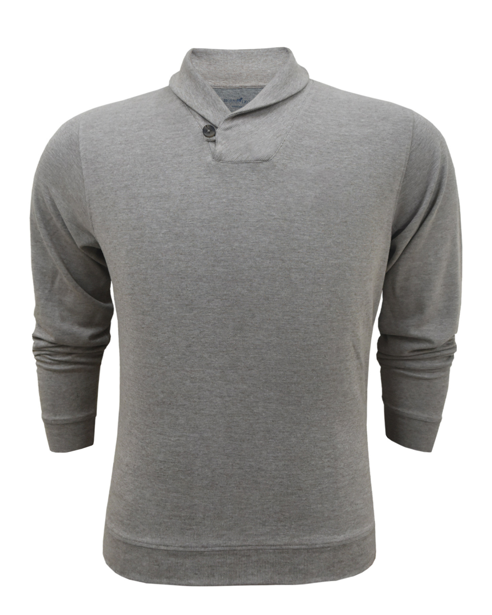 gray shawl collar sweater