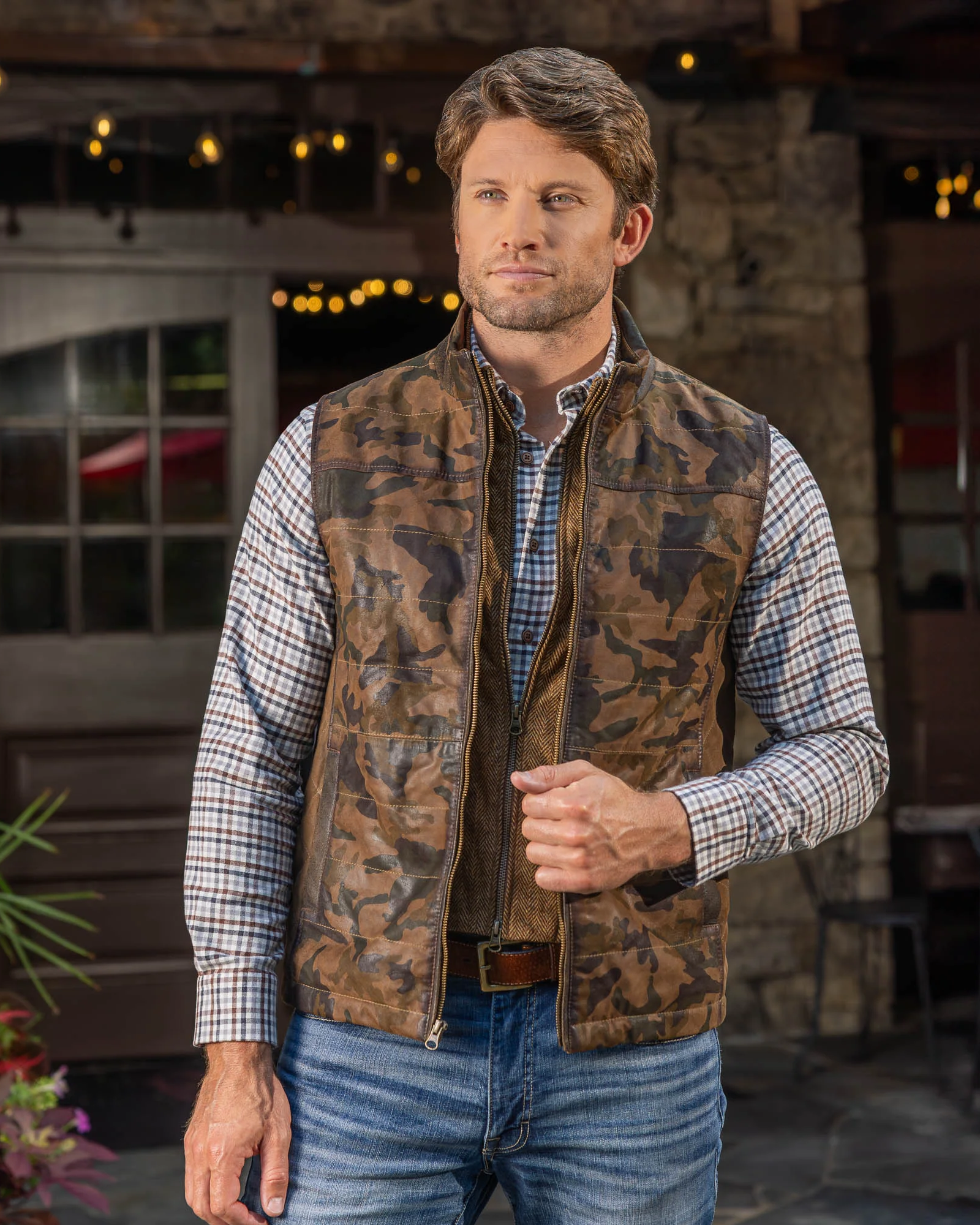 Madison Creek - Ranger Waxed Goat Suede Leather Camo Vest