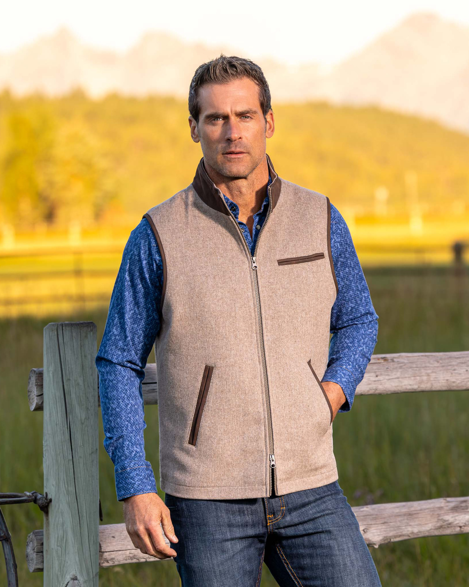 Mckinney Wool Blend Vest - Oatmeal