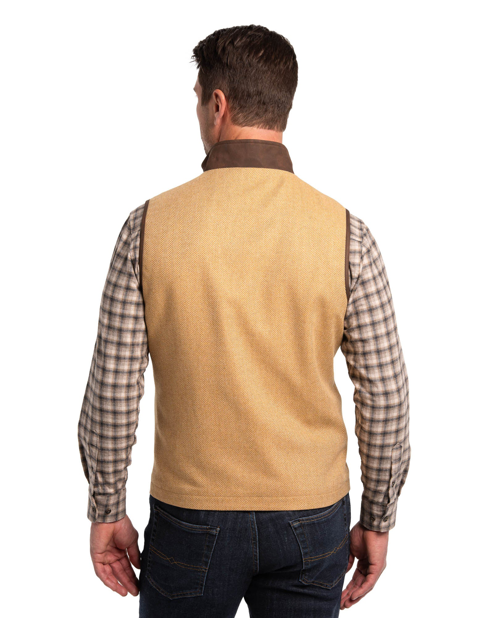 Mckinney Wool Blend Vest - Wheat Herringbone