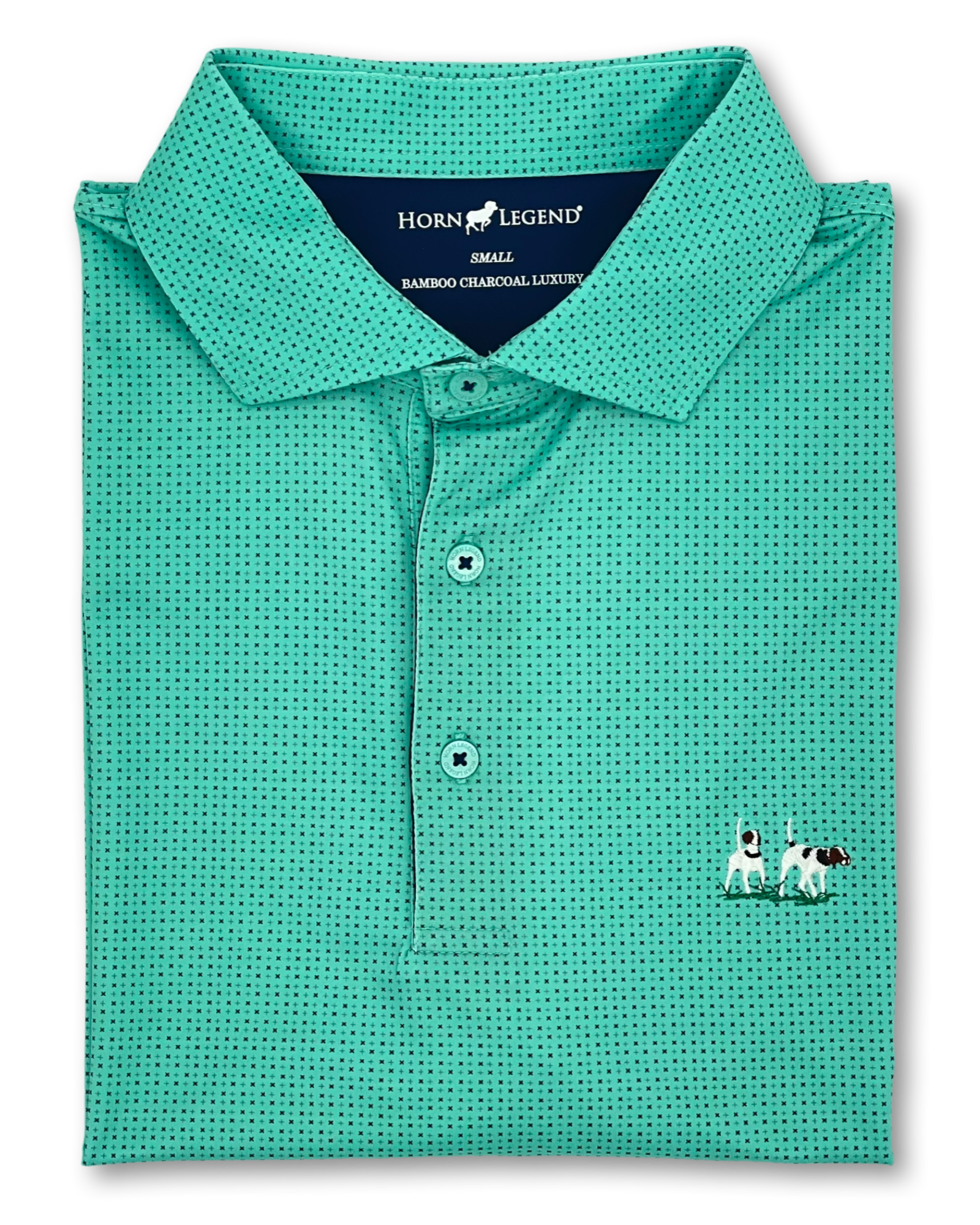 Private Label Performance Polo- FL Green/Navy