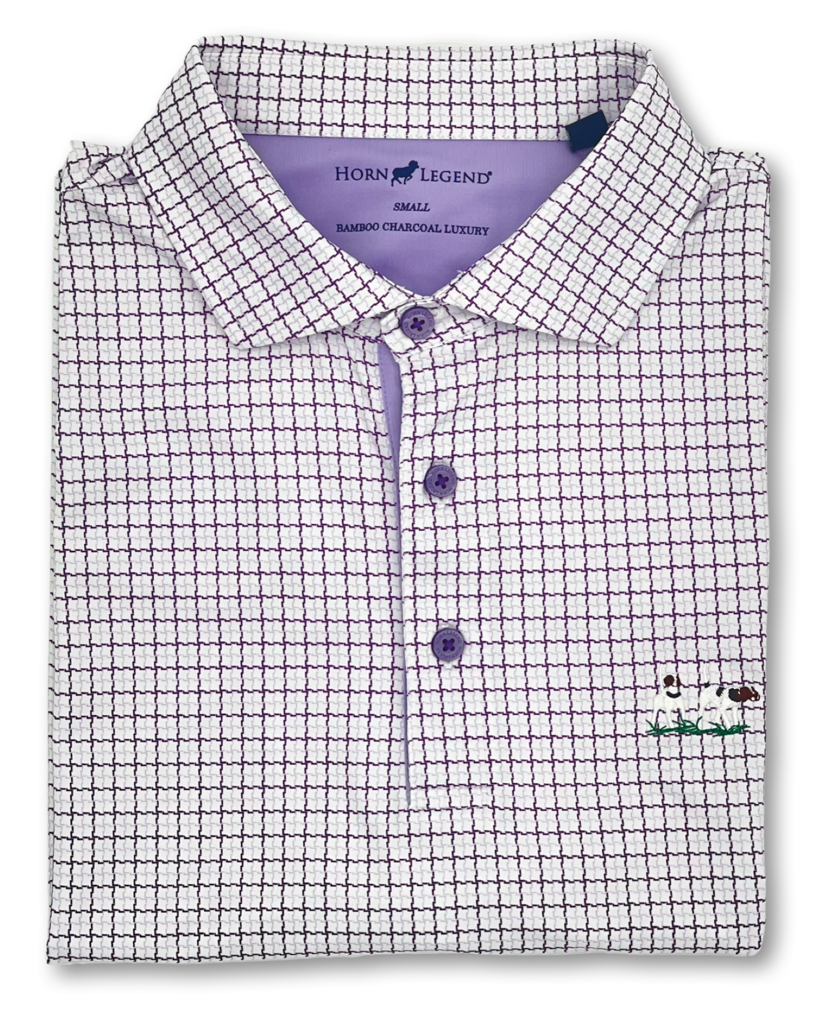 Private Label Performance Polo-White/Lavender/Purple