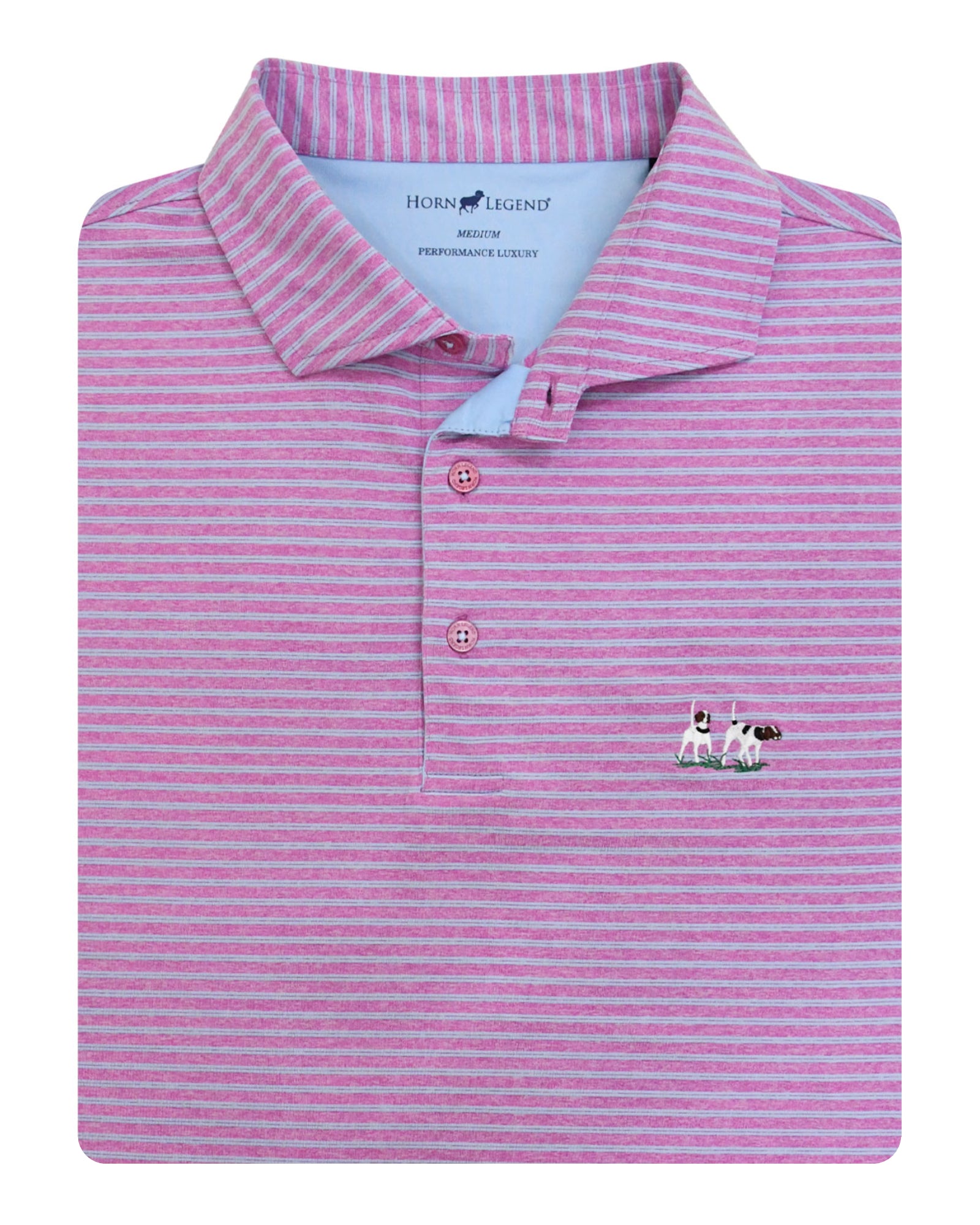 Private Label Performance Polo- Heather Stripe- Purple/White