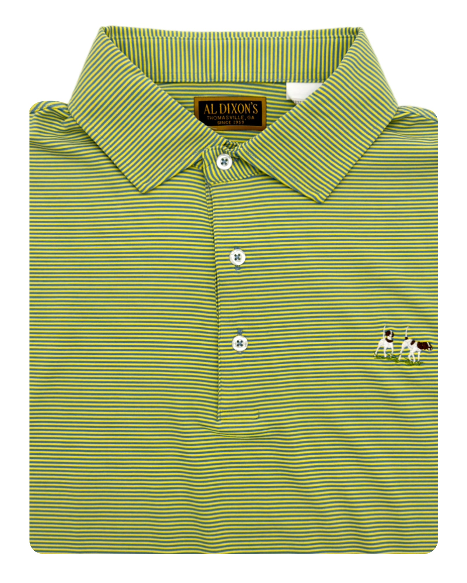 Private Label Performance Polo -Blue Lemon Stripe