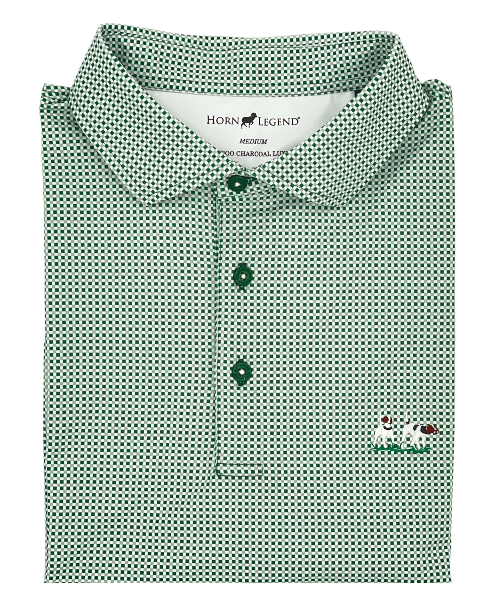 Private Label Performance Polo- Green/Grey gingham