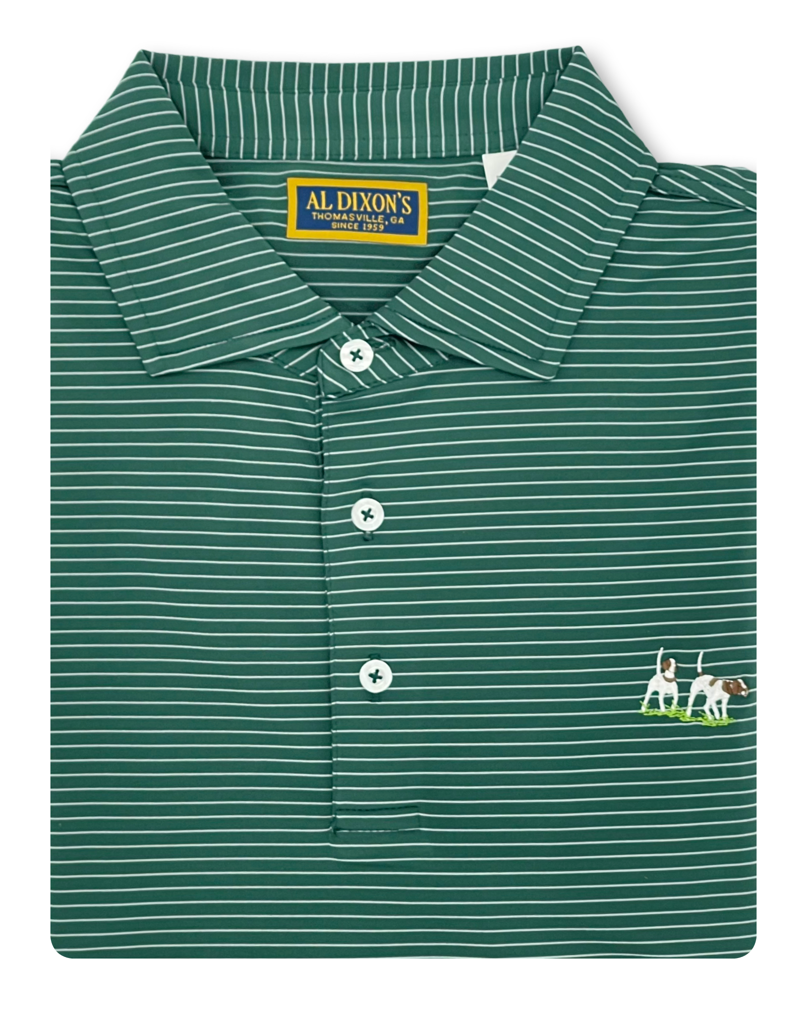 Private Label Polo - Hunter Green/Silver Stripe