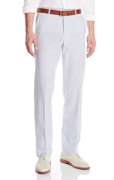 Seersucker Suit Pants - Navy & White