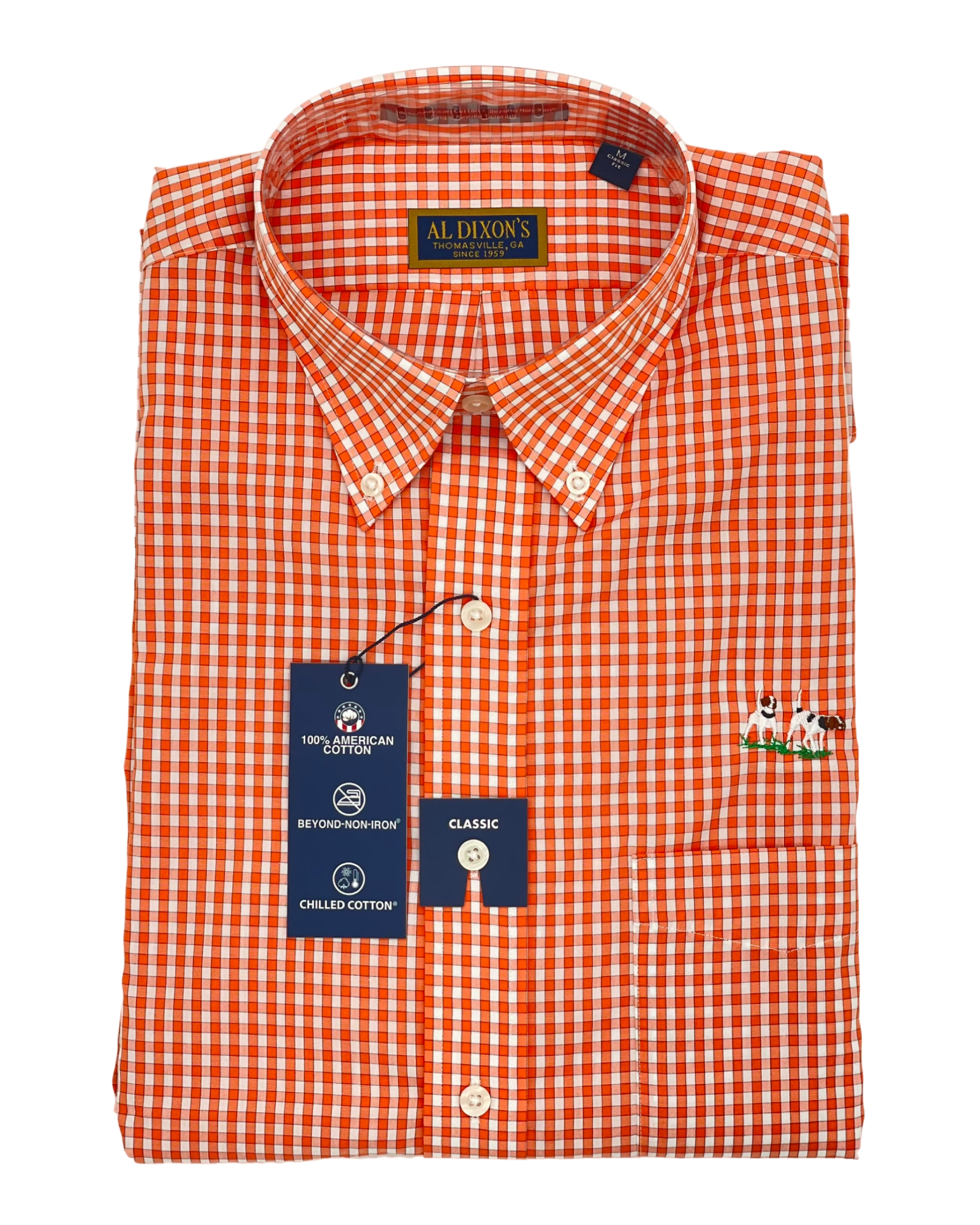 Private Label Button Down-Kane-Orange Gingham