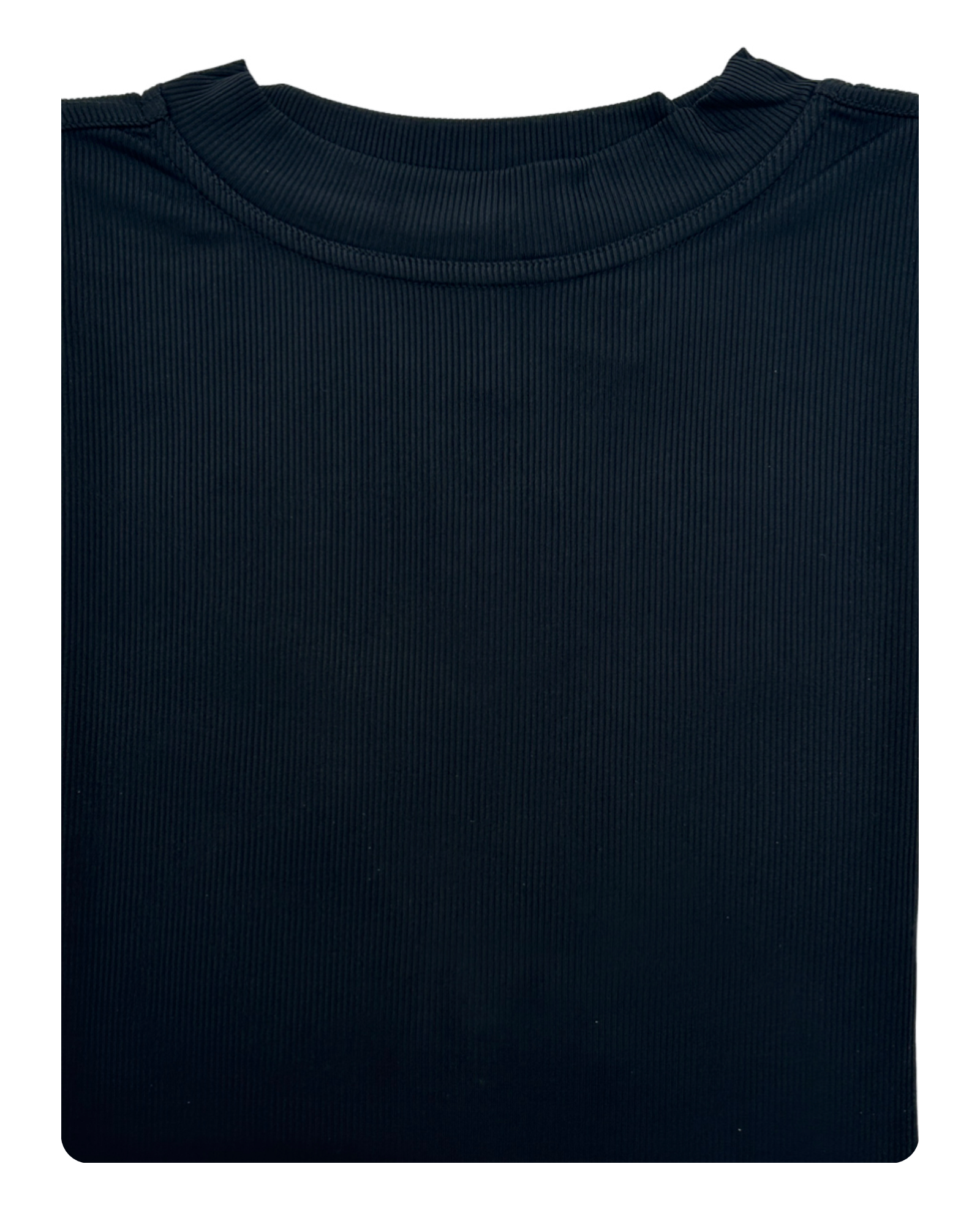 Tulliano Ribbed Crew Neck Tee Shirt - Black