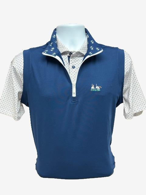 Private Label Performance 1/4 Zip Vest - Navy