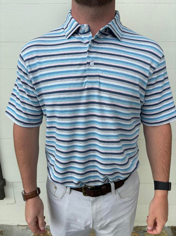 Sharp Lad- Aqua & Navy - Polo