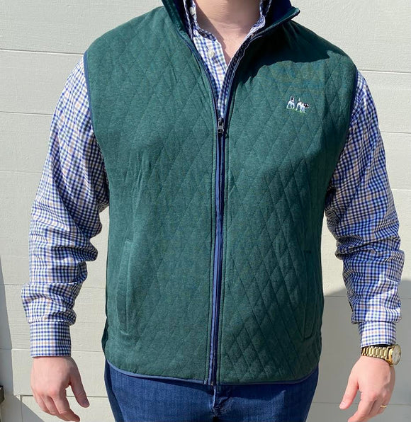 Al Dixon Private Label Full Zip Quilted Vest-Byron-Spruce Heather