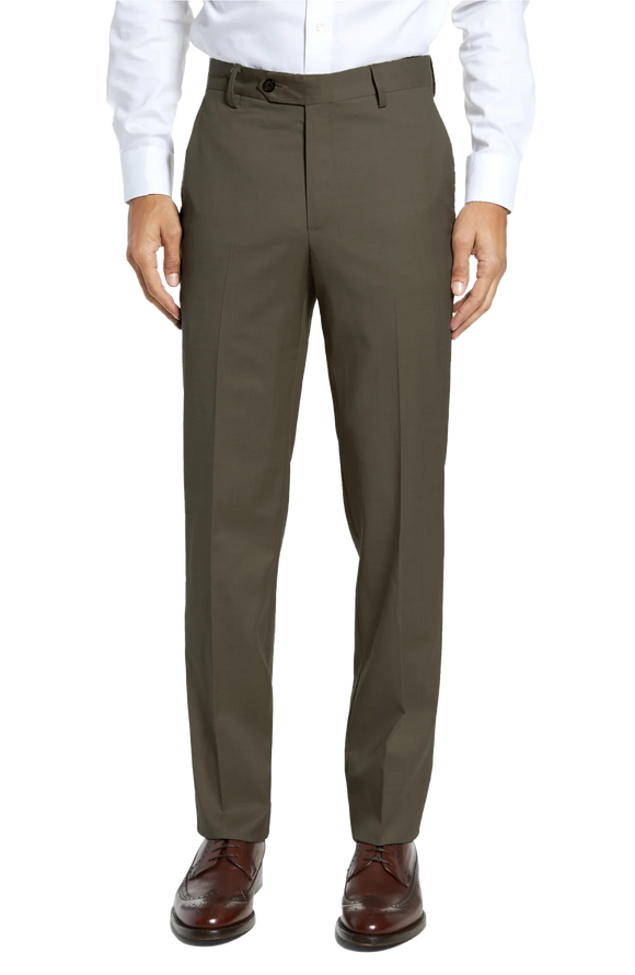 Berle - Stretch Gabardine Wool Pants - Olive
