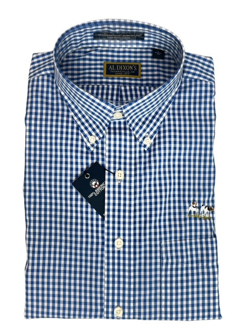 Al Dixon Private Label Button Down-Hector-Royal Blue Gingham