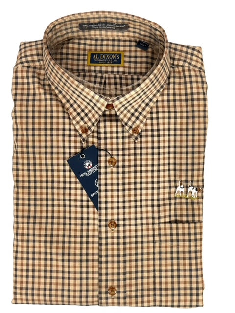 Al Dixon Private Label Button Down-Rex-Khaki Plaid