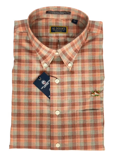 Al Dixon Private Label Button Down-Shepherd-Orange & Green