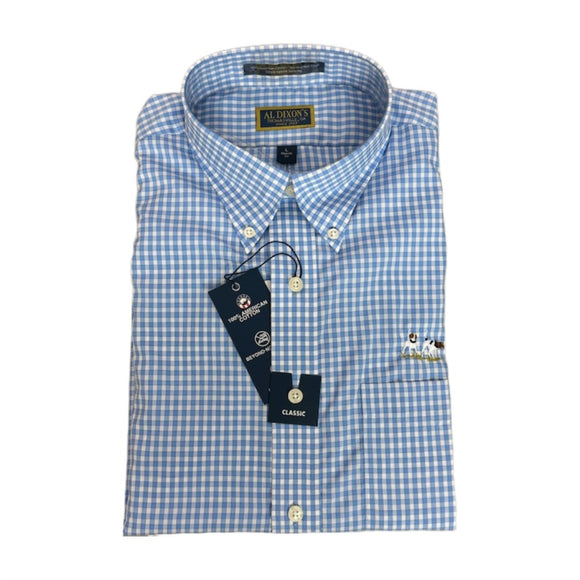 Al Dixon Private Label Button Down-Baby Blue Gingham