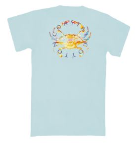 Coastal Cotton Short Sleeve Tee- Crab- Bay Green