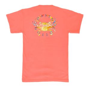 Coastal Cotton Short Sleeve Tee- Crab- Chili Pepper