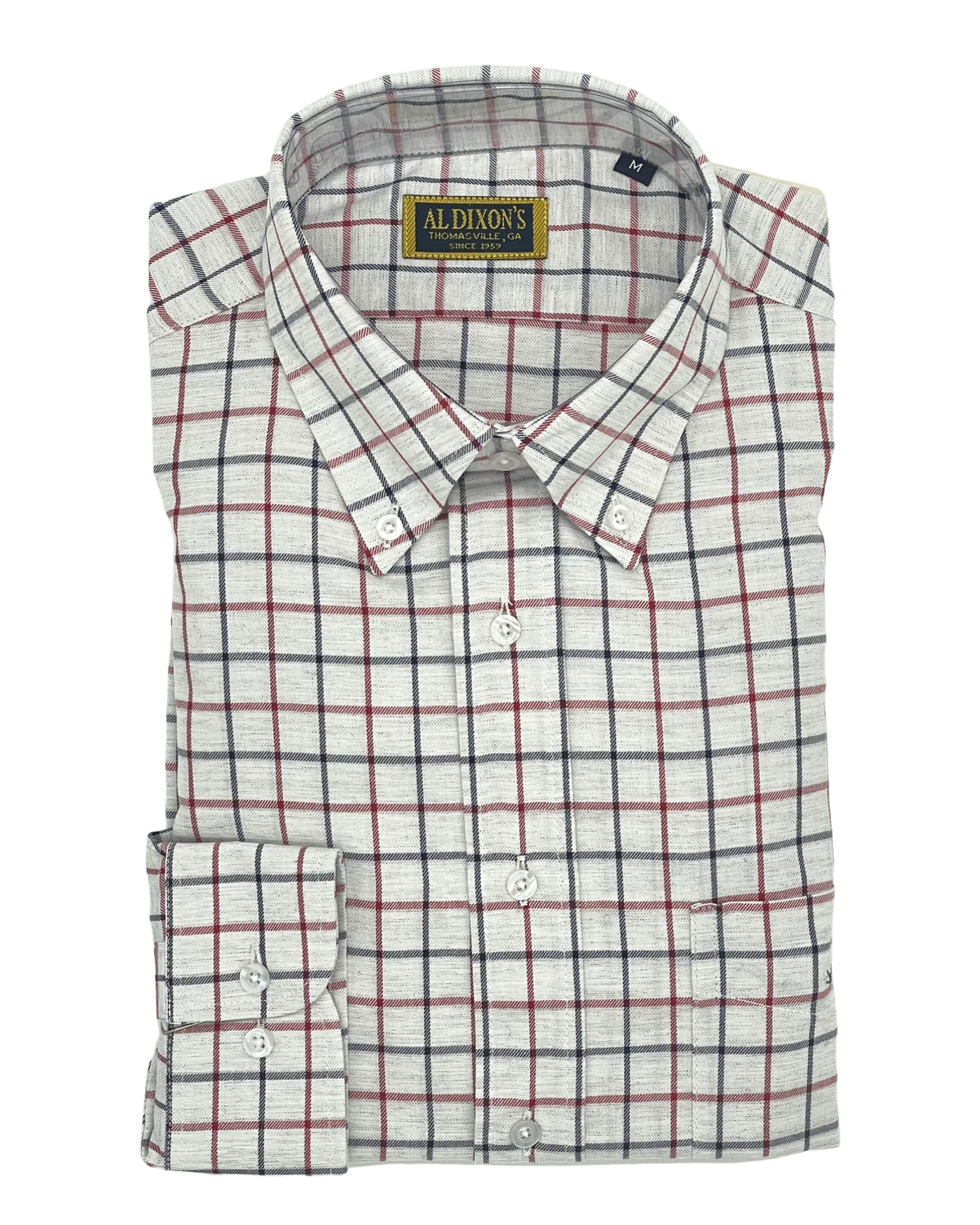 Private Label Sport Shirt - White/Red/Navy Check