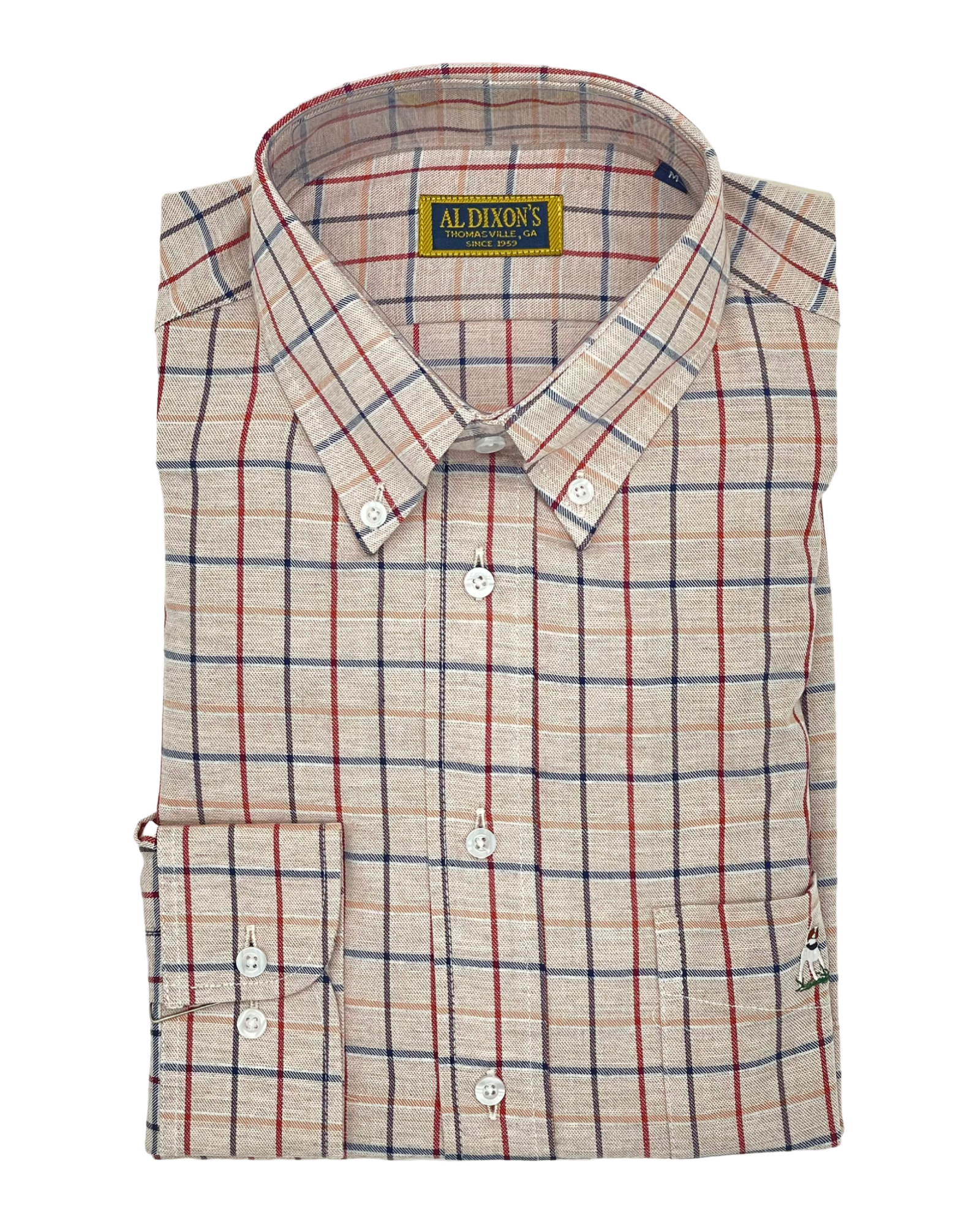 Private Label Sport Shirt - Peach/Red/Navy Check