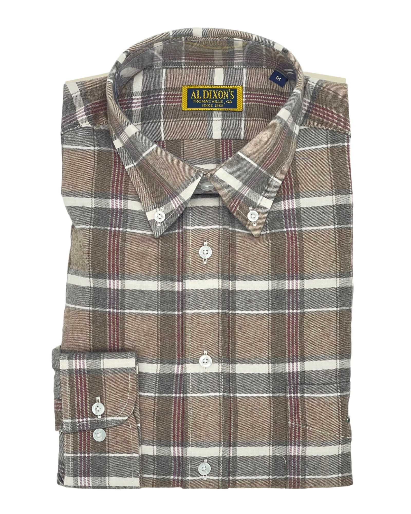 Private Label Sport Shirt - Brown/Red/ Plaid