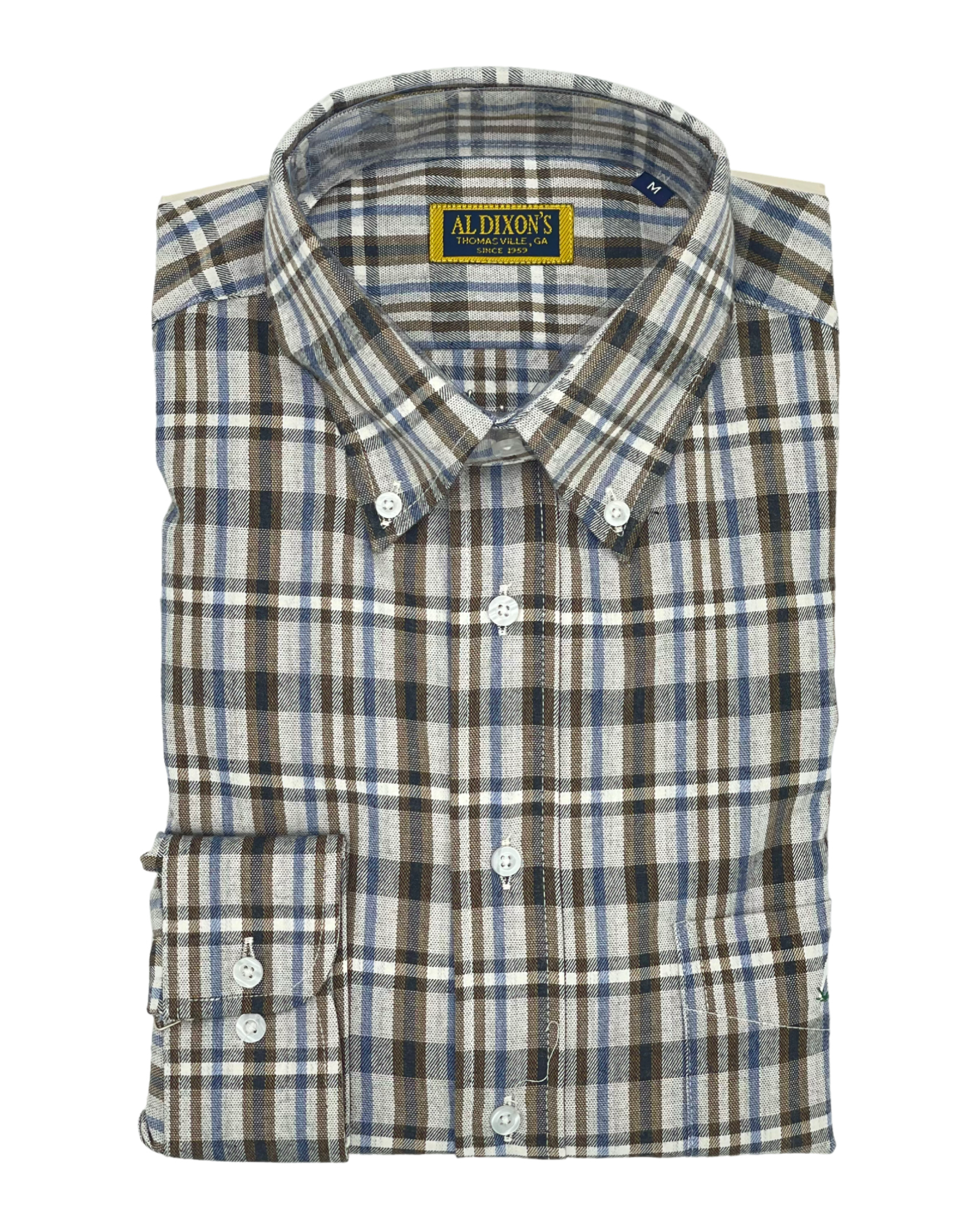 Private Label Sport Shirt - Brown/Blue/ Plaid