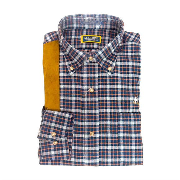 Al Dixon Gun Patch Button Down Shirt - Navy & Grey