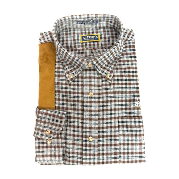 Al Dixon Gun Patch Button Down Shirt -Grey, Navy & Brown