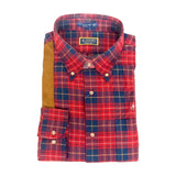 Al Dixon Gun Patch Button Down Shirt - Red, Navy Plaid