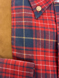 Al Dixon Gun Patch Button Down Shirt - Red, Navy Plaid