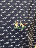 Derby Luxury Performance Polo-Navy/Serenity-Race Horse Print