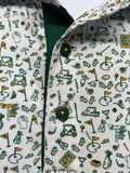 Al Dixon Luxury Performance Polo-White/Green/Gold