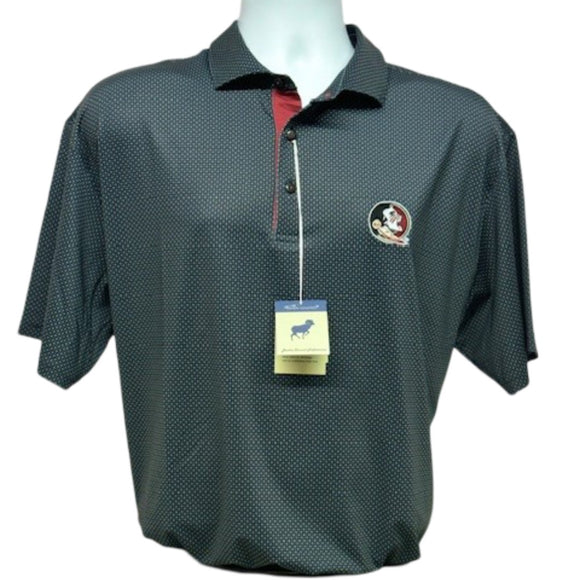 Horn Legend-FSU-Checkers Polo-Black/Grey/Garnet