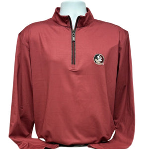 Horn Legend-FSU- 1/4 Zip Shepard Micro Fleece Pullover-Garnet/Black